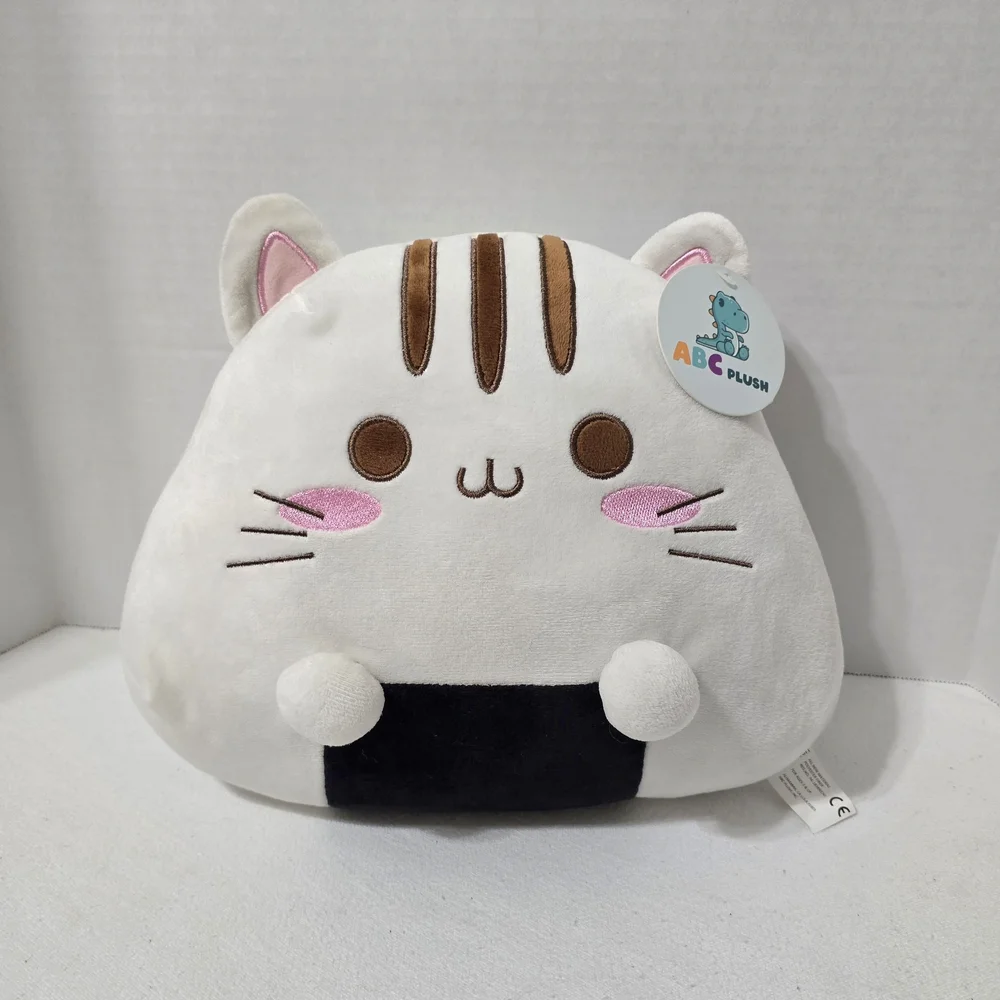 NWT ABC Plush Onigiri Rice Ball Cat Plush Stuffed Animal 